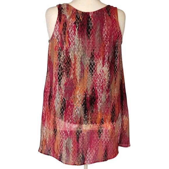 Wrangler Rock 47 Tank Top Women’s Large Black w/ Pink Chevron Overlay Rockabilly - Picture 6 of 8